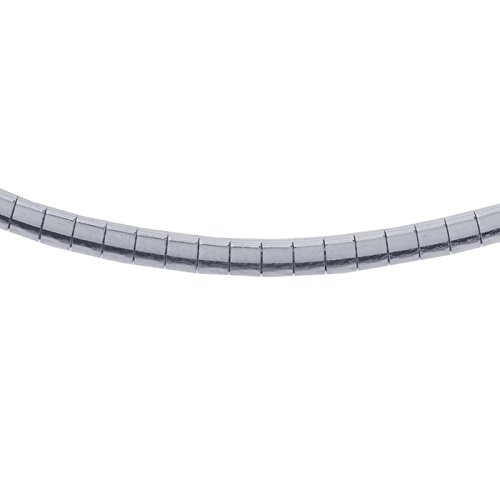 Rio 3mm Sterling Silver Omega Necklace Chain for Women - Durable 925 Silver Chunky Chain Jewelry - Perfect for Layering, Gifts & Everyday Wear