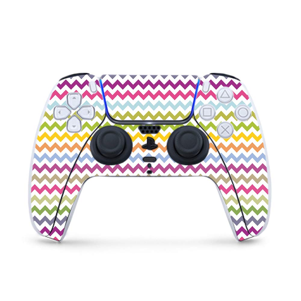 MightySkins PS5 Controller Skin - Rainbow Chevron Vinyl Decal Wrap | Protective & Durable Cover for PlayStation 5 | Easy to Apply & Remove | Made in USA | Perfect for Gaming, Customization & Gift Giving