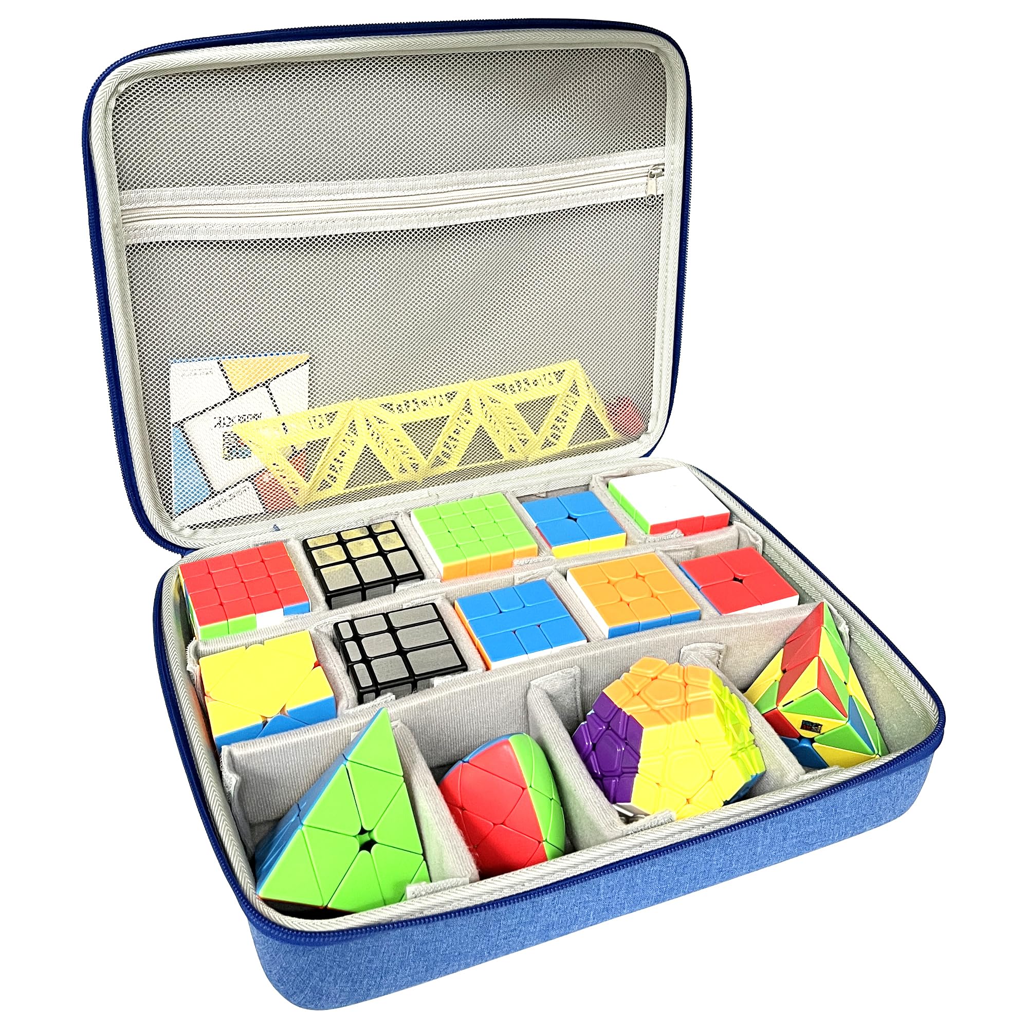 Premium Hard EVA Speed Cube Storage Case - Protective Travel Bag for Shashibo, Rubik's Cube, Jurnwey & Roxenda Brain Teaser Fidget Toys | Compact Puzzle Game Organizer | Durable Blue Holder for School, Office & Travel Accessories