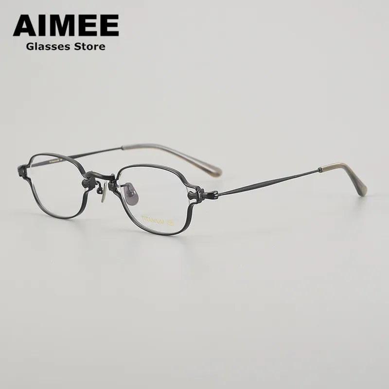 Aimee Unisex Full Rim Square Oval Titanium Eyeglasses 13186 - Lightweight & Durable Frame for Men & Women - Perfect for Reading, Work & Everyday Use
