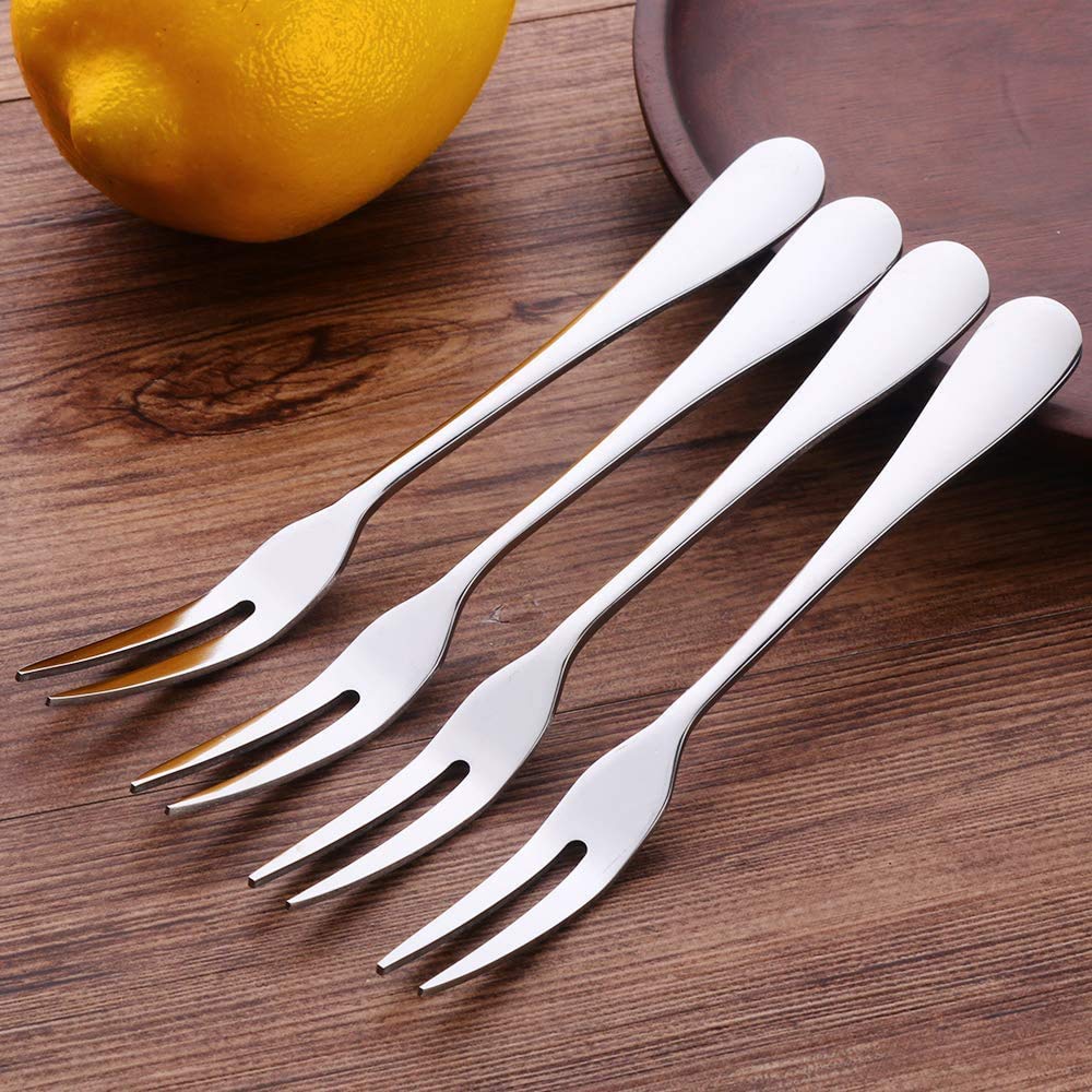 20-Piece Stainless Steel Forks Set - 5.3 Inch Crab, Escargot, Seafood, Dessert, Salad & Fruit Forks - Elegant Silver Appetizer & Cocktail Utensils for Parties, Weddings & Fine Dining