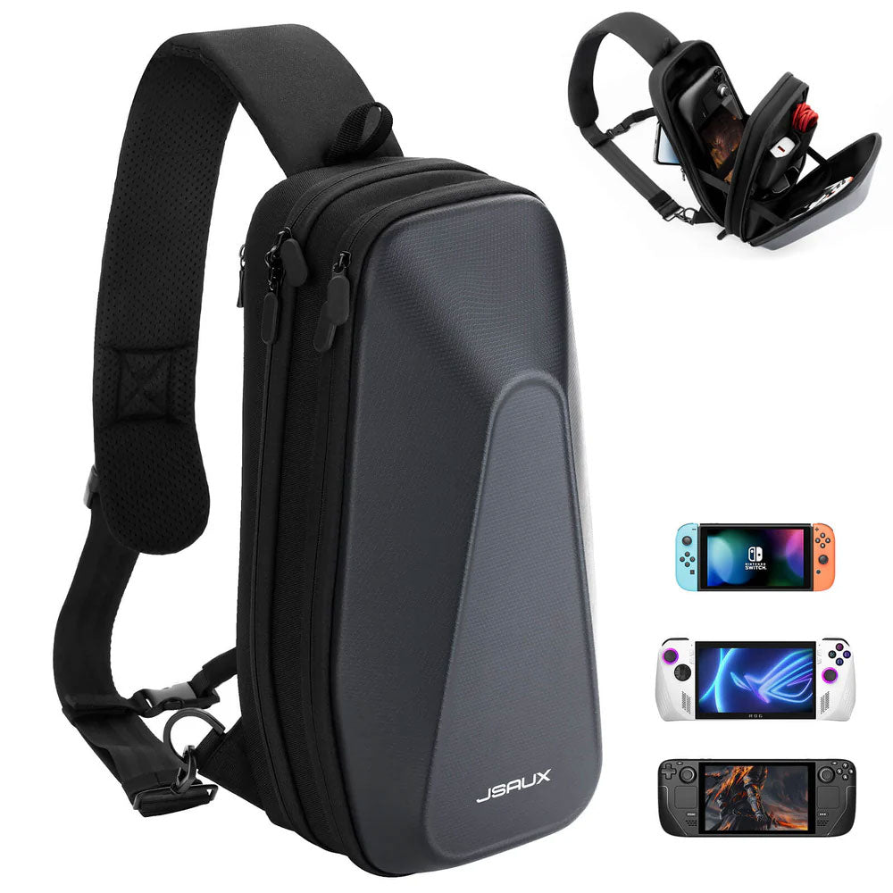 JSAUX Protective Carrying Case for Steam Deck, ROG Ally & Steam Deck OLED - Durable Travel Storage Bag for Gaming Consoles - Perfect for Travel, Commuting & Gaming On-The-Go
