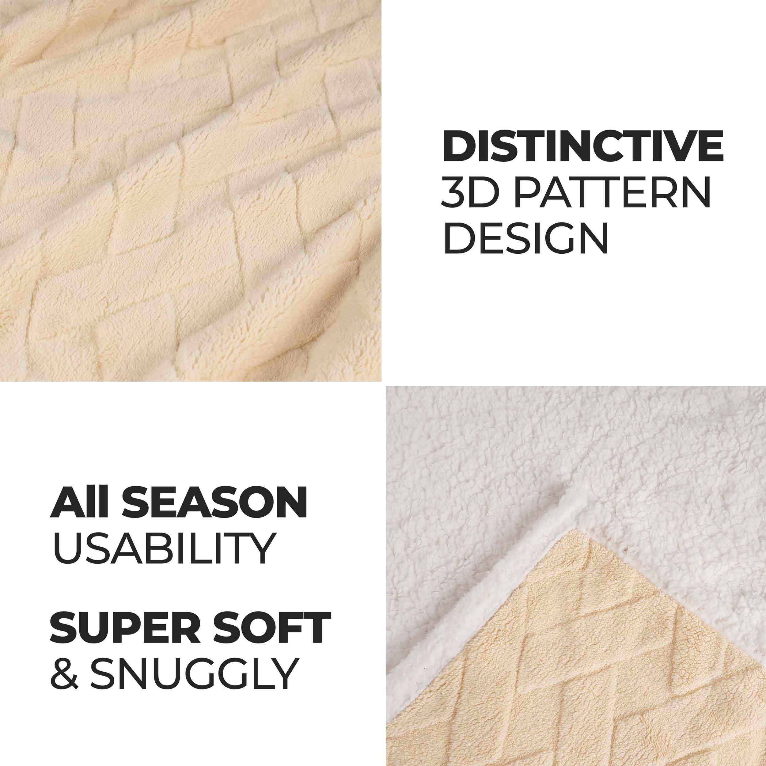 Nuuk Reversible Jacquard Lattice Plush Sherpa Fleece Blanket - Ultra Soft & Warm Winter Throw for Couch, Bed & Travel - Cozy Home Decor Gift for Christmas & Cold Weather
