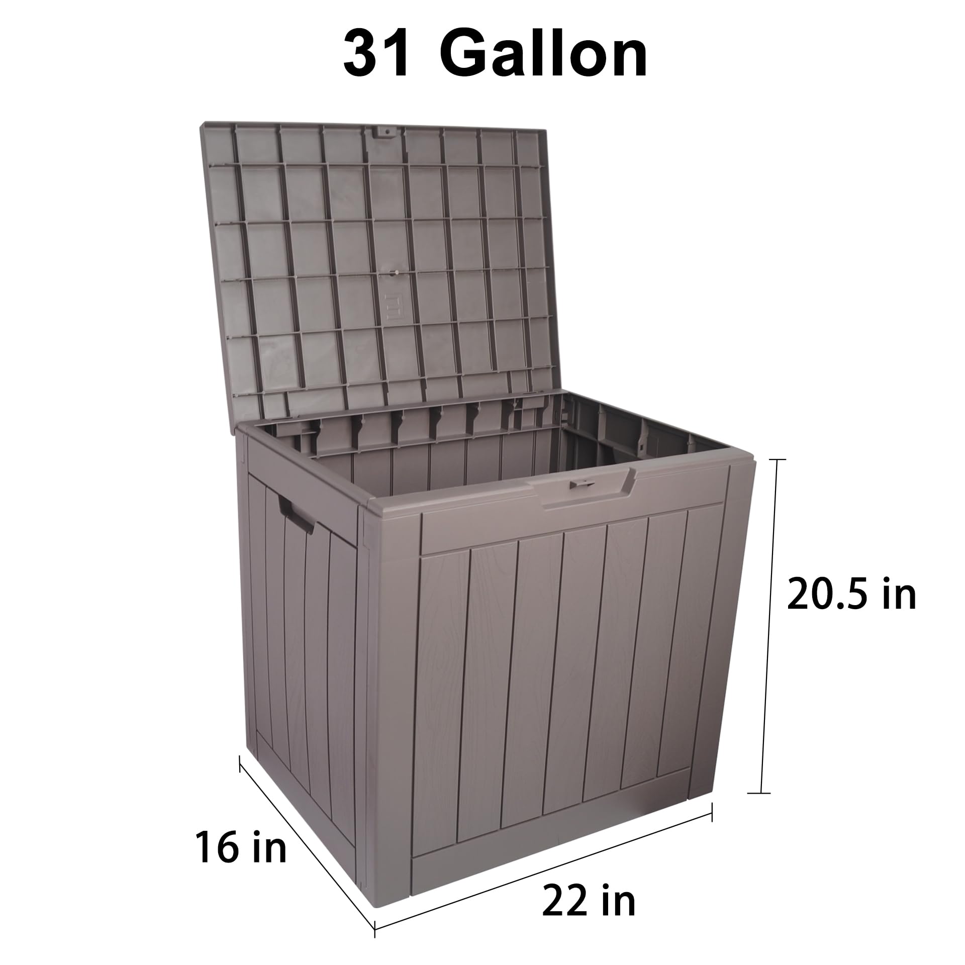 31 Gallon Waterproof Plastic Deck Storage Box with Lockable Lid - Outdoor Patio Toy & Garden Storage Bin for Deck, Backyard, and Poolside Organization