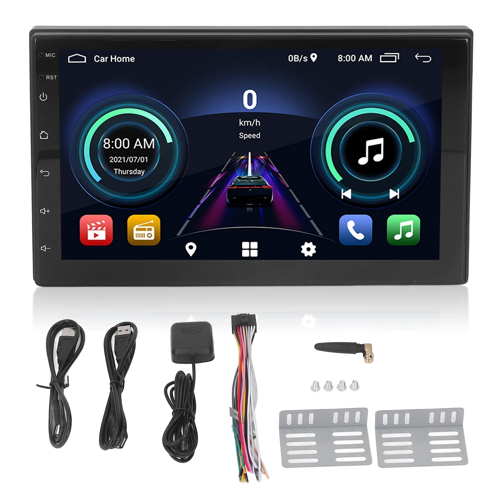 10.1 Inch Android Car Stereo with GPS Navigation, DVD/CD Player, BT5.0, Voice Call & Reverse Camera - Steering Wheel Control for Safe Driving & Entertainment