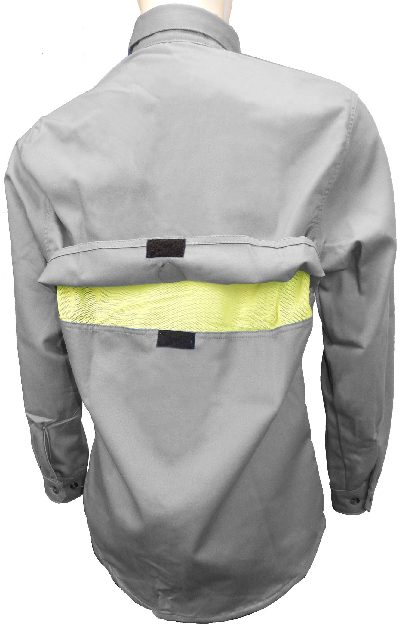 Summit Breeze MCR Flame Resistant Vented Shirt with Back Buttons - Grey, Large Size | Workwear for Oil Rig, Construction & Outdoor Safety