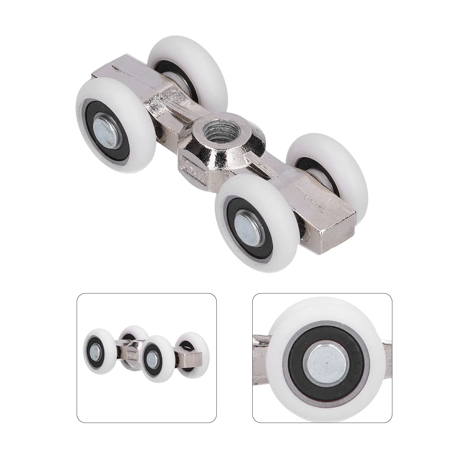 Premium Shower Door Rollers Replacement - 2.7x1.0in Sliding Glass Door Pulley Wheels for Bathroom Suspension System - Durable Shower Door Accessories for Smooth & Quiet Operation - Perfect for Home Renovation & Bathroom Upgrades