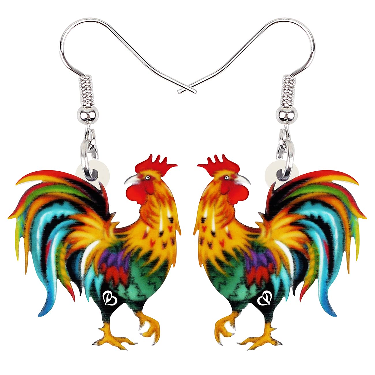 NEWEI Acrylic Cute Chicken Earrings - Dangle Charms Farm Animal Jewelry for Women | Unique Gifts for Chicken Lovers, Farm Enthusiasts & Animal-Themed Fashion | Perfect for Country Style, Farmhouse Decor & Themed Parties