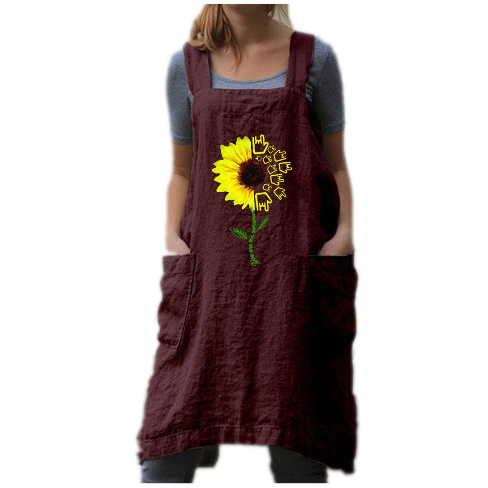 Women's Summer Floral Casual Dress - Black Cotton Linen T-Shirt Style with Pockets | Plus Size Comfortable Outfit for Beach, Vacation & Daily Wear