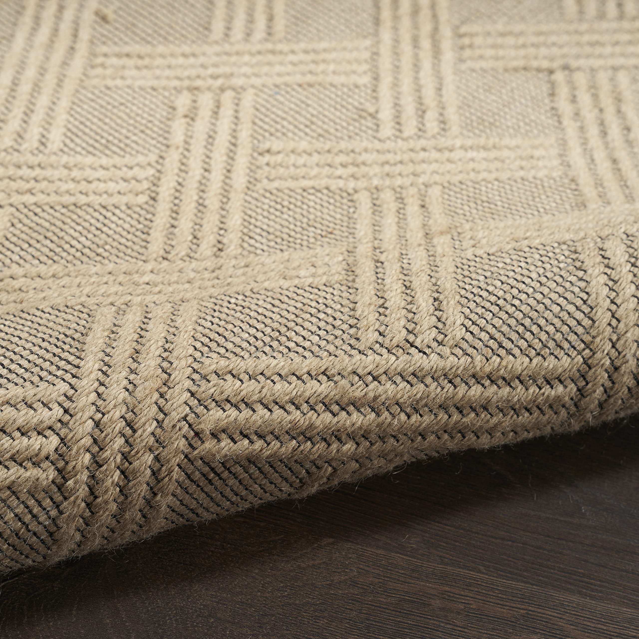 Nourison Washable Jute Geometric Natural 3'11