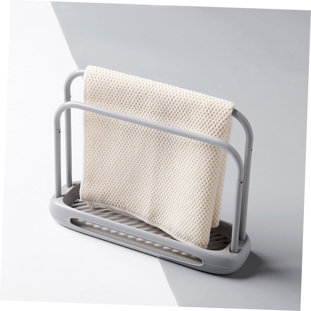 **Detachable Grey Countertop Towel Rack - Kitchen Organizer & Towel Holder for Absorbent Storage - Perfect for Small Spaces, Bathrooms, and Kitchen Countertops**