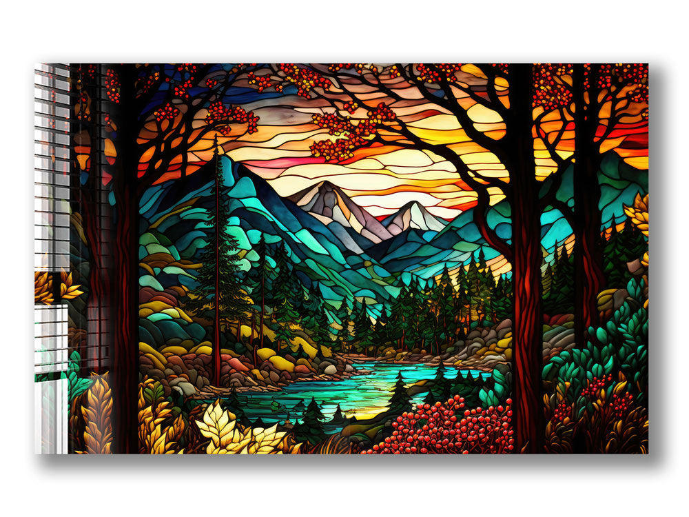 The Nature Glass Wall Art - Elegant Handmade Glass Decor for Home & Office - Perfect for Living Room, Bedroom, and Office Spaces