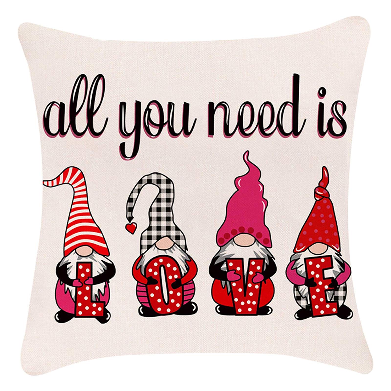Valentine's Day Heart Pillow Cover - Romantic Sofa Cushion Cover for Couples - Custom Home Decor with Love Theme - Perfect for Valentine's Gifts, Anniversary Decor & Bedroom Accents
