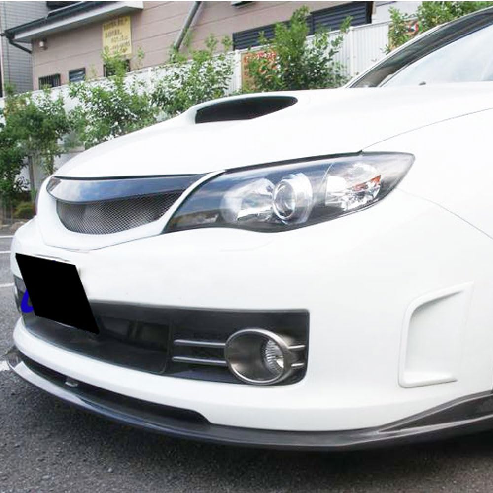 IKON MOTORSPORTS CS Style Black Carbon Fiber Front Bumper Lip Spoiler for 2008-2010 Subaru Impreza - Aggressive Styling Upgrade for Street & Track Performance