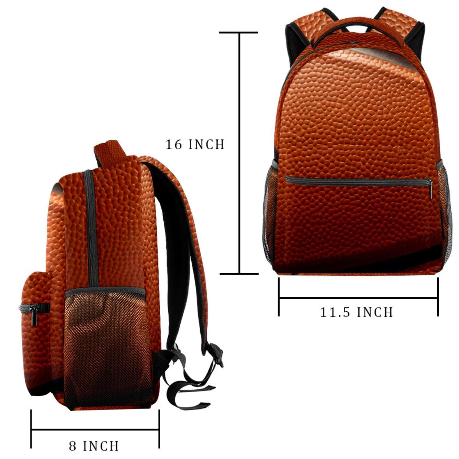FVQL Kids Backpack for School - Basketball Print Design - Durable Bookbag for Boys & Girls - Perfect for School, Sports & Travel