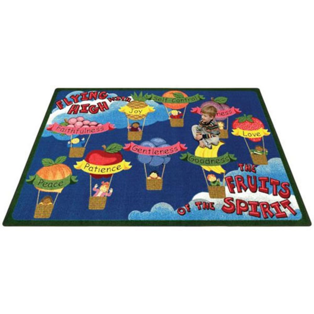 Joy Carpets Kid Essentials Inspirational Fruits of The Spirit Area Rug - Multicolor 3'10