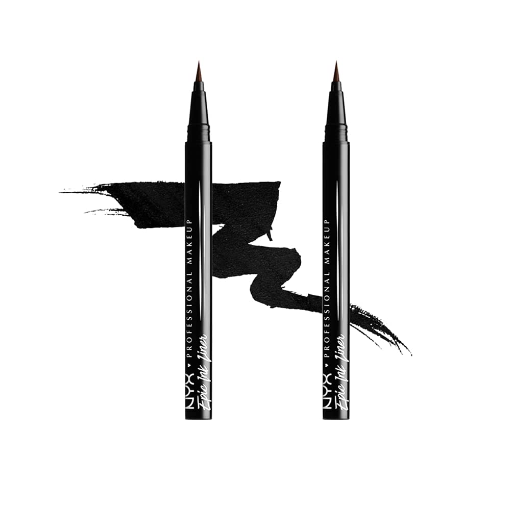 NYX Professional Makeup Epic Ink Waterproof Liquid Eyeliner - 2 Pack Black Long Lasting Smudge Proof Eye Liner Pens + Garnier Micellar Cleansing Water 700ml for Sensitive Skin | Perfect for Everyday Makeup & Gentle Eye Makeup Removal
