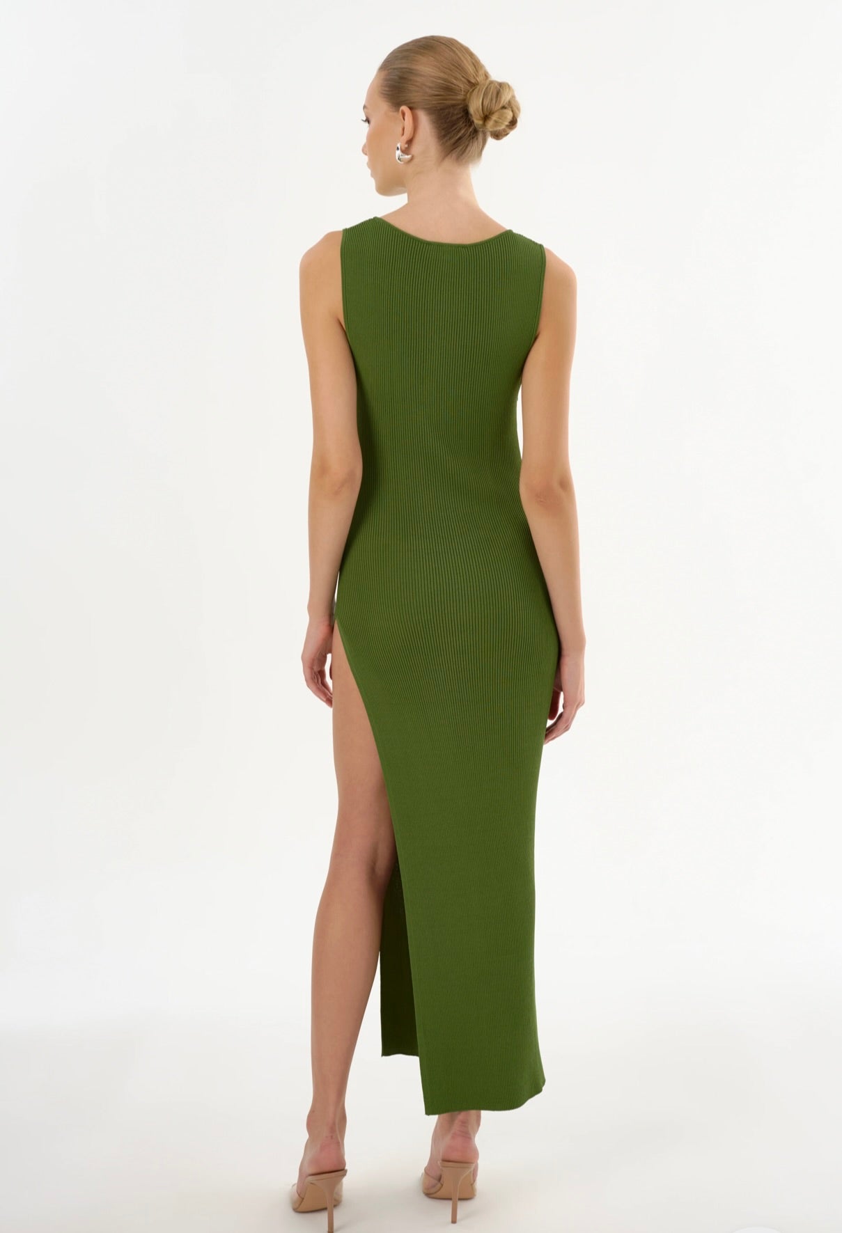 Giovanna Rib Knit Maxi Dress in Fern Green - Elegant Long Sleeve Bodycon Dress for Women, Perfect for Fall/Winter, Date Nights, and Holiday Parties