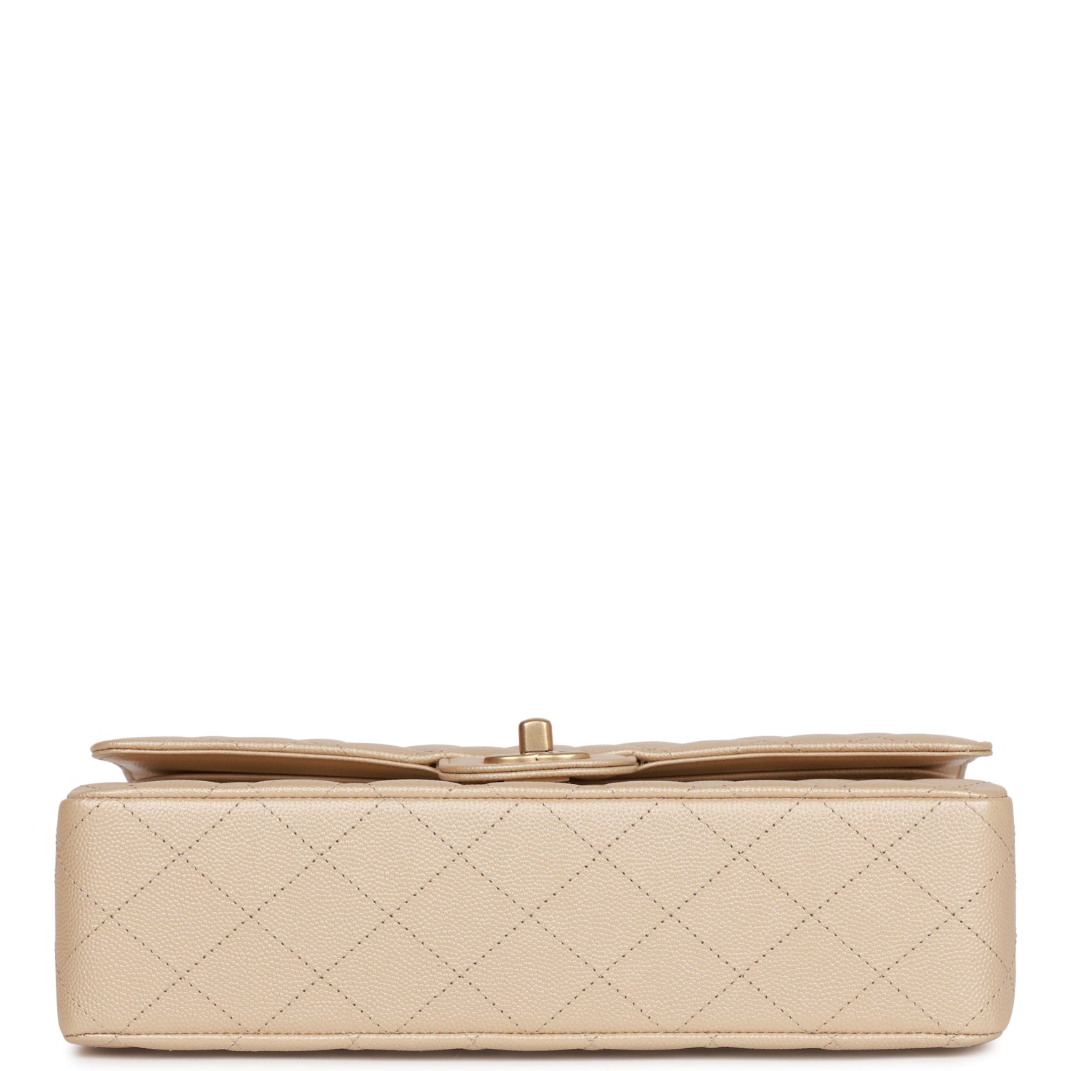 Chanel Medium Classic Double Flap Bag Gold Iridescent Caviar Leather with Antique Gold Hardware - Luxury Designer Handbag for Women, Perfect for Evening Events & Special Occasions