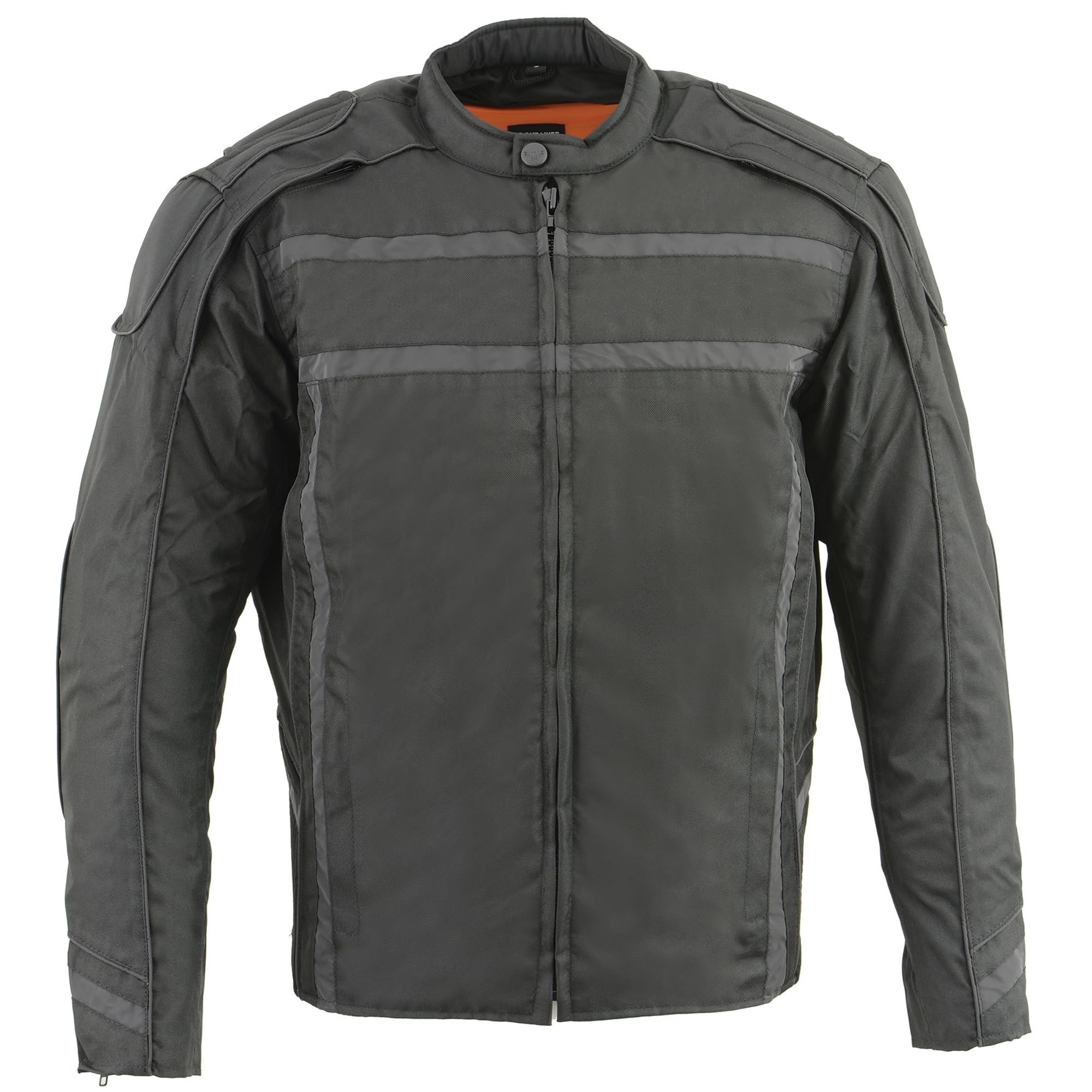 Milwaukee Leather Men's High Visibility Reflective Vented Textile Jacket MPM1740 - Safety Motorcycle Riding Gear for Night & Low Light Conditions