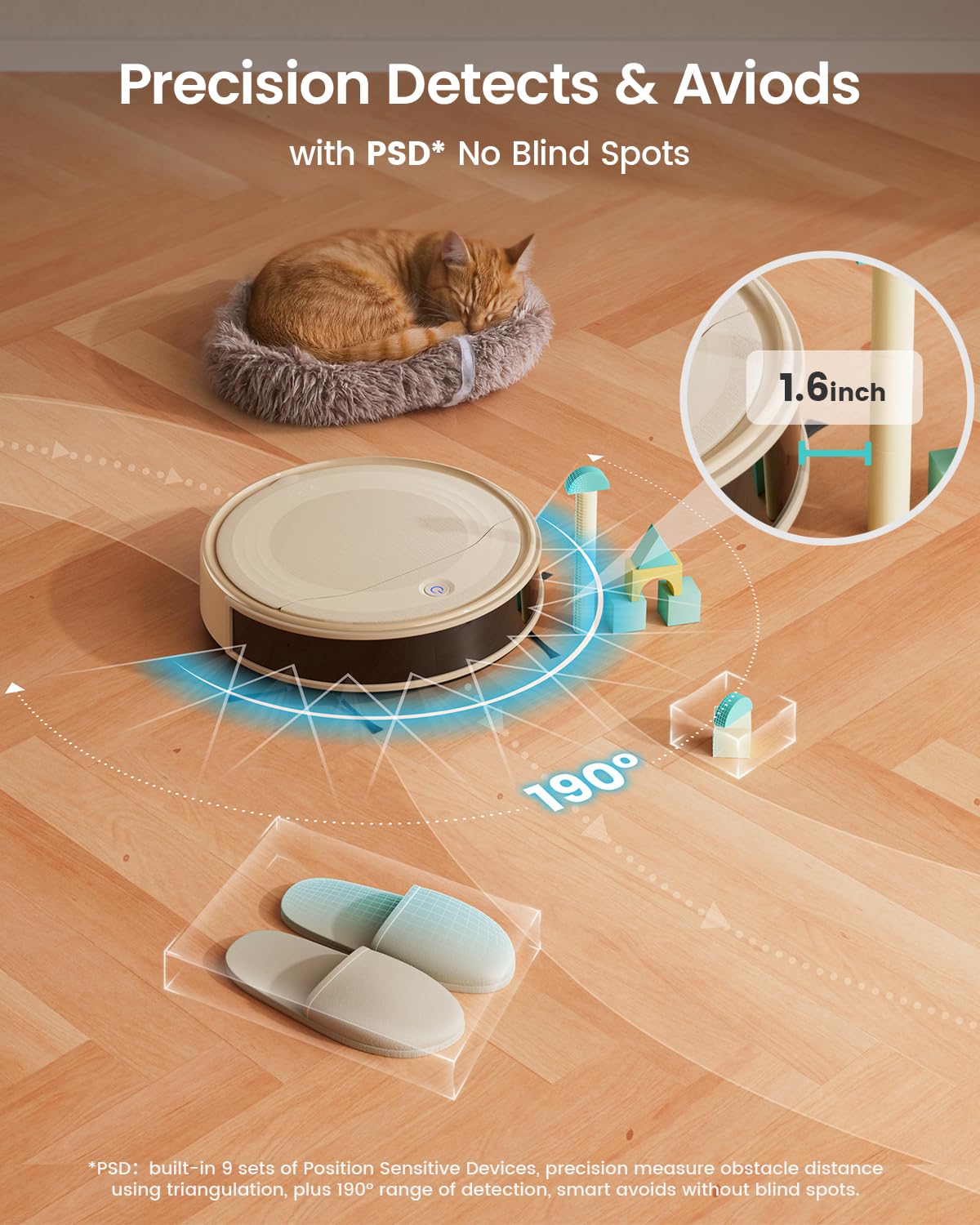 Lefant M310 Robot Vacuum Cleaner - 4500Pa Strong Suction, Smart PreciSense Obstacle Avoidance, Ultra-Quiet Brushless Motor, Slim Design, 160 Min Runtime, Self-Charging, Wi-Fi/App/Alexa Compatible - Perfect for Pet Hair, Hard Floors & Daily Home Cleaning