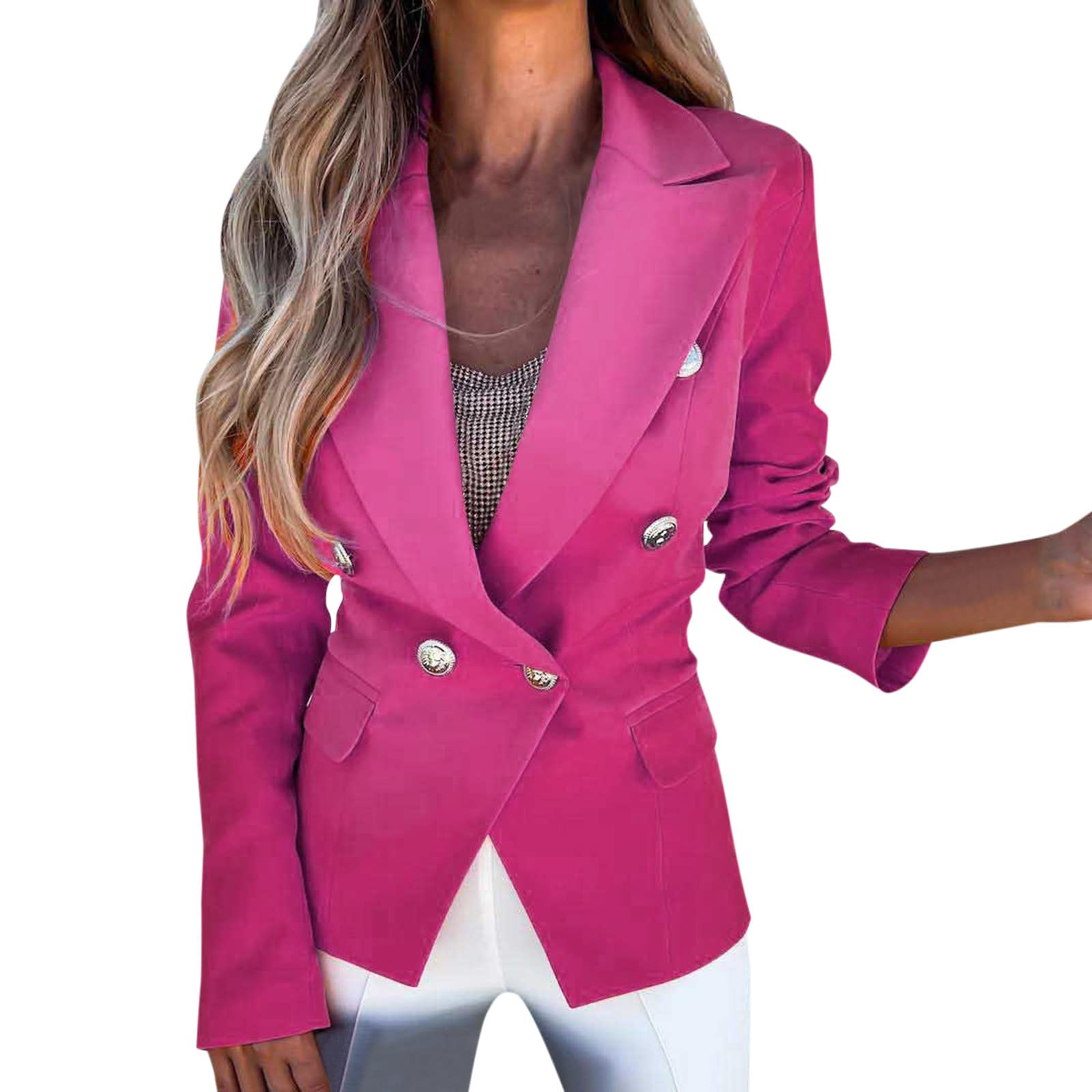 White Blazer for Women - 3/4 Sleeve Lapel Button Slim Vest Jacket | Elegant Office Wear & Spring Fashion Outfits