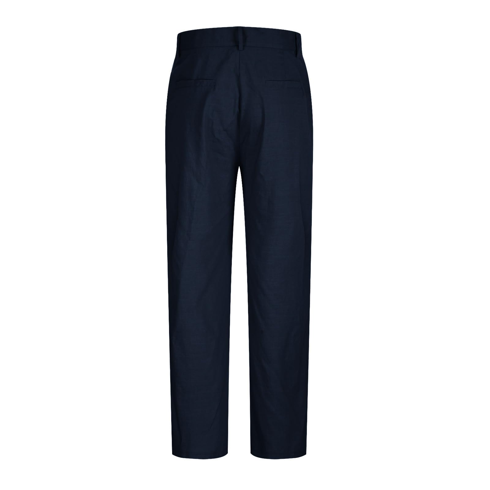 Men's Pleated Dress Pants - Straight Leg Business Office Pants with Pockets | Formal & Casual Wear for Work, Weddings & Professional Events
