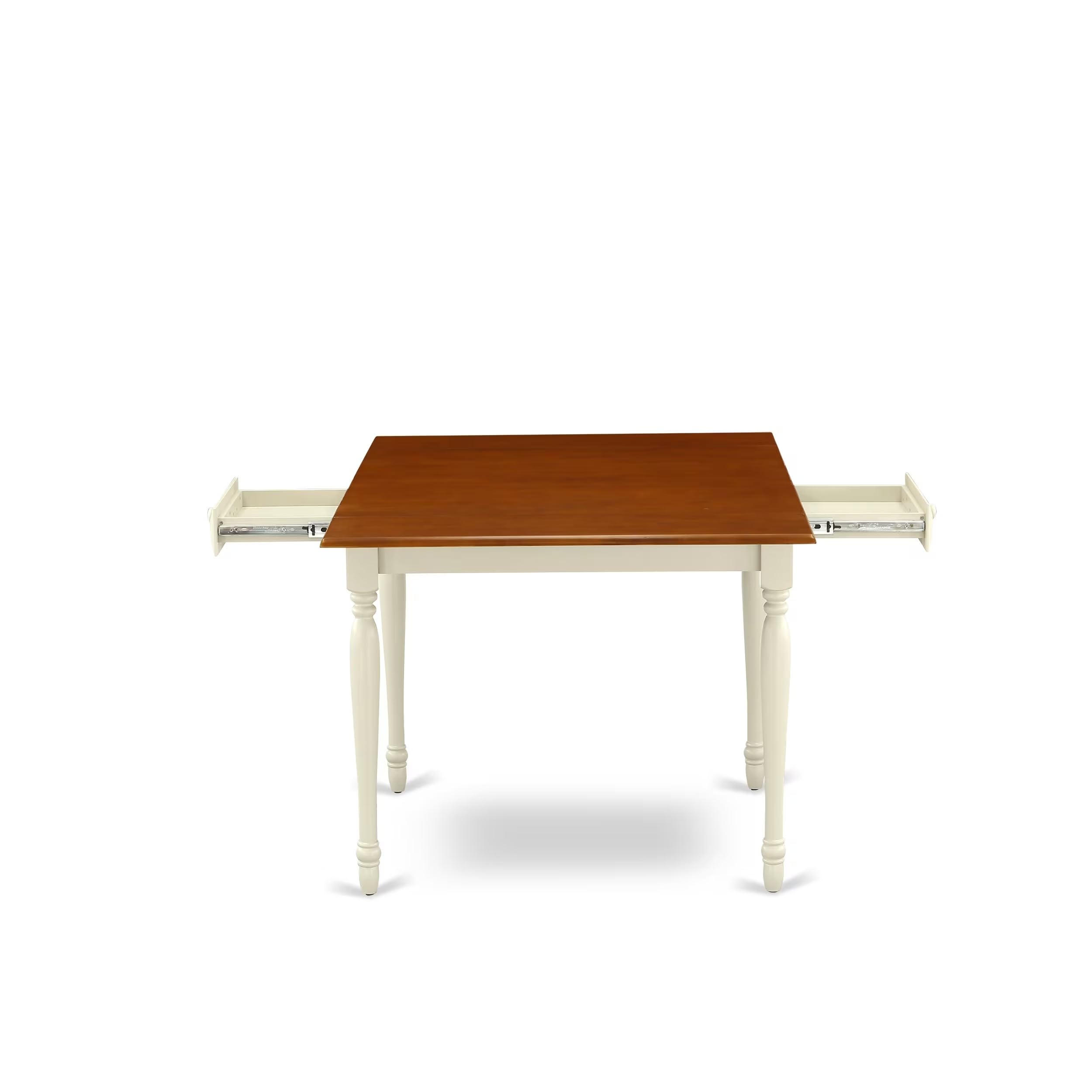 East West Furniture 3 Piece Dining Room Table Set - 36x54 Inch Rectangle Kitchen Table with Drop Leaf & 2 Chairs, Buttermilk & Cherry Finish - Perfect for Small Spaces, Breakfast Nooks & Apartment Dining