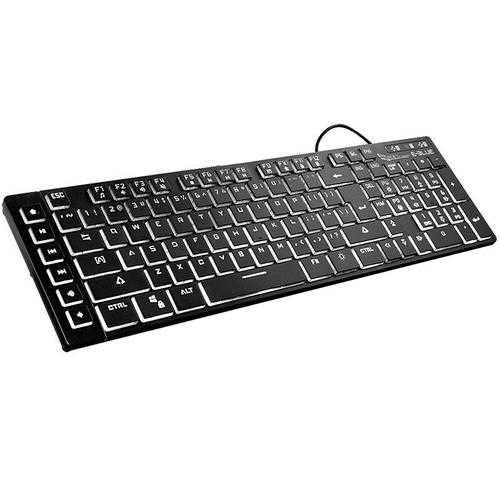 E 3LUE K761 Ultra-Thin 109-Key USB Wired Backlit Keyboard for PC, Laptop, Office & Gaming - Ergonomic Design for Comfortable Typing & Long Work Sessions