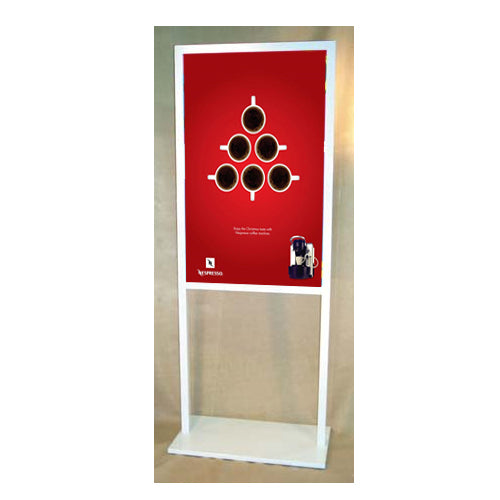 28x44 Jumbo Poster Sign Holder with Double Post - Heavy Duty Acrylic Display Stand for Retail, Restaurants & Events - Perfect for Store Advertising, Menu Boards & Promotional Displays