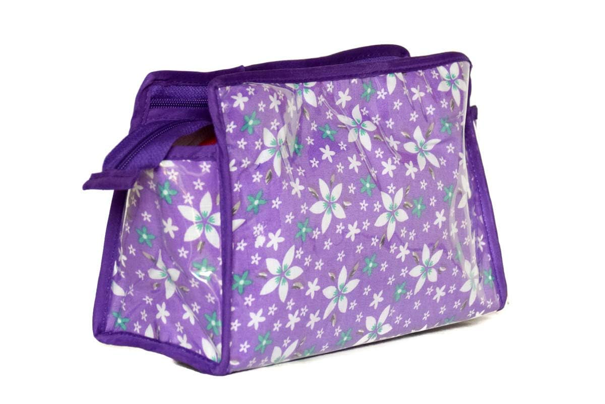 iShine 2-Piece Multipurpose Travel Cosmetic & Medicine Pouch Kit (Cotton Purple) - Perfect for Morning Routines, Makeup Storage & Travel Essentials Organization