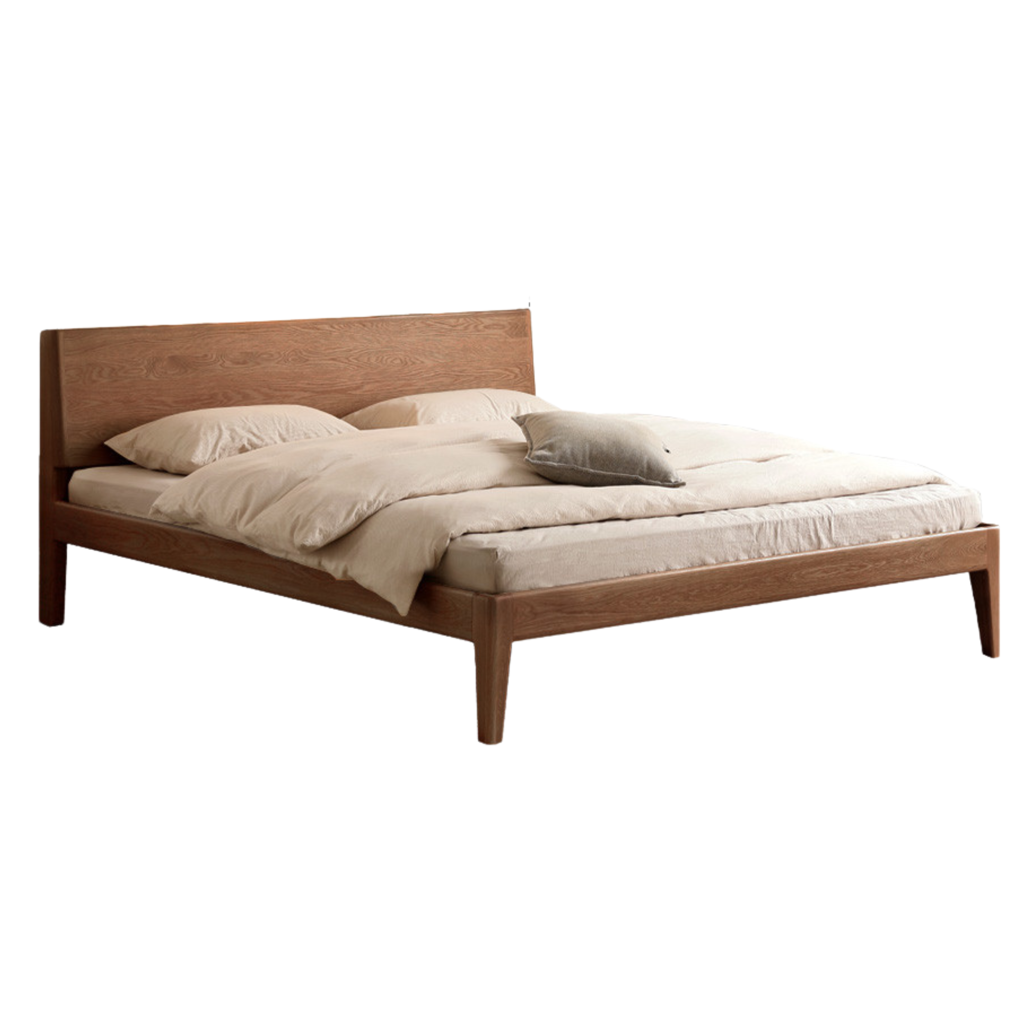 Solid Oak Wood LED Bed Frame with Built-in Lighting - Perfect for Modern Bedrooms, Guest Rooms, and Cozy Home Decor