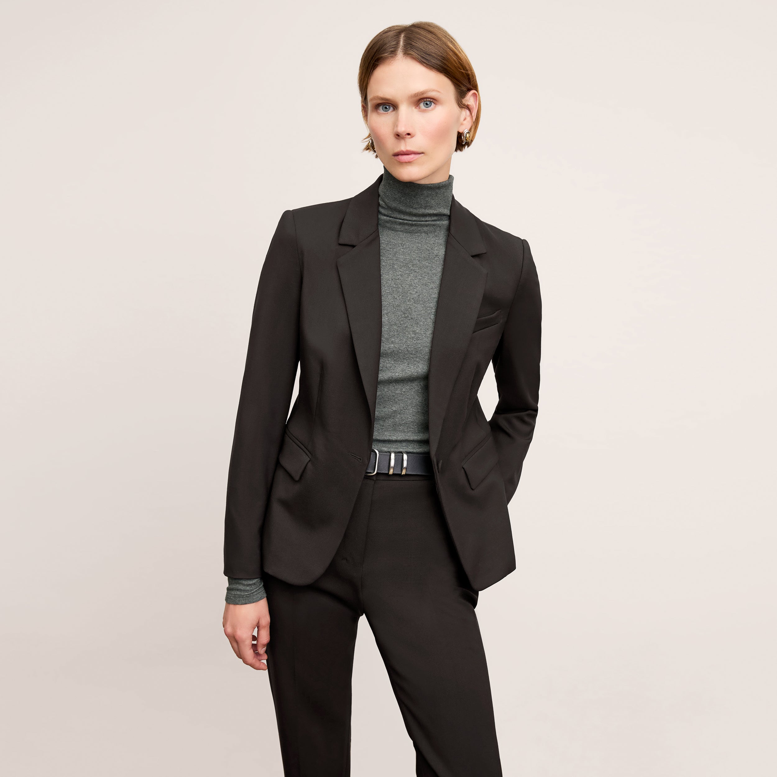 Smith Straight Trouser Washable Wool Twill Pants for Men - Classic Black Dress Pants for Office, Business & Formal Occasions