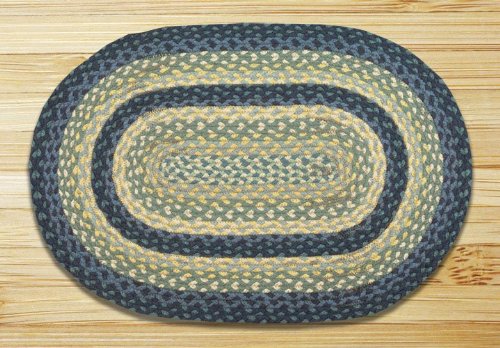 Earth Rugs Rug, 2 x 8 Feet, Breezy Blue/Taupe/Ivory - Soft and Durable Handwoven Jute Area Rug for Living Room, Bedroom, or Entryway Decor