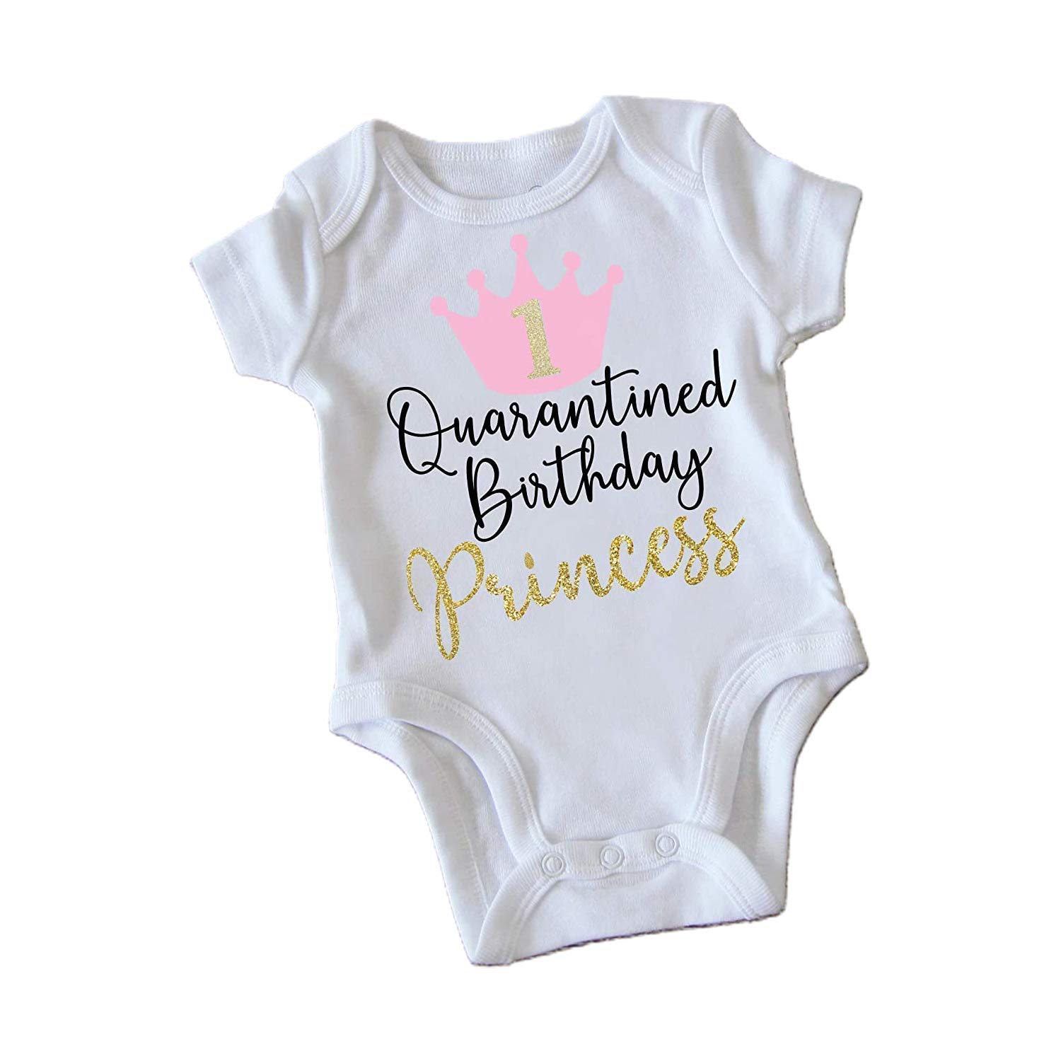 Baby Girl Princess First Birthday Outfit - 1st Birthday Shirt for 1 Year Old - Toddler Birthday Gift - Cake Smash Party Photo Shoot - Perfect for Quarantine Celebrations & Special Occasions