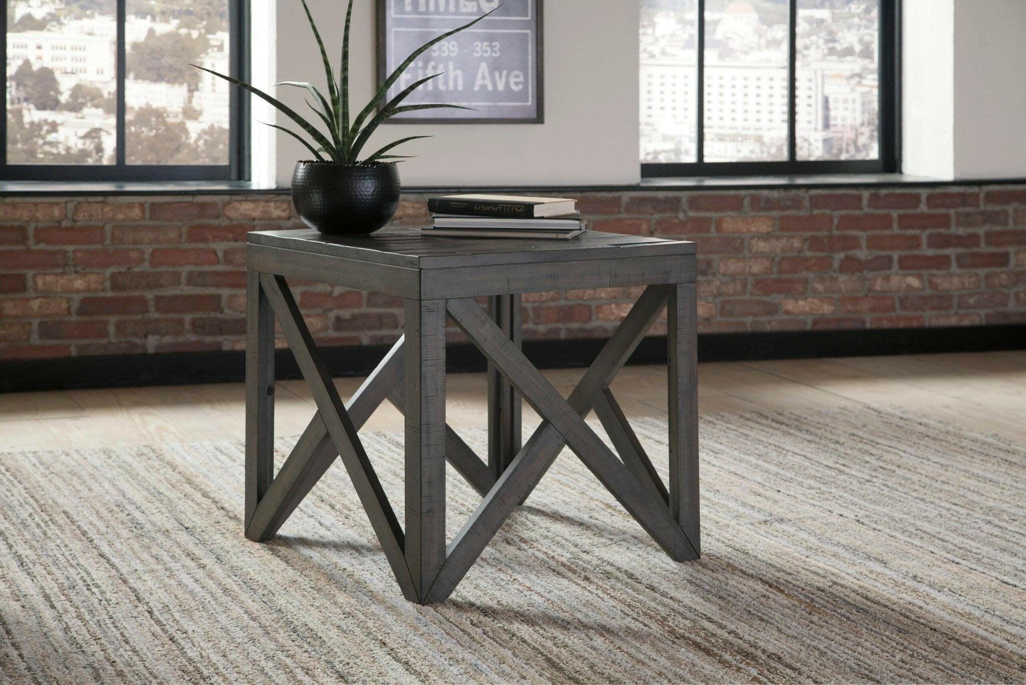 Haroflyn Modern End Table T329 - Small Side Table for Living Room, Bedroom, or Office - Compact Nightstand with Sturdy Metal Frame & Wooden Top - Perfect for Coffee, Books, or Decor