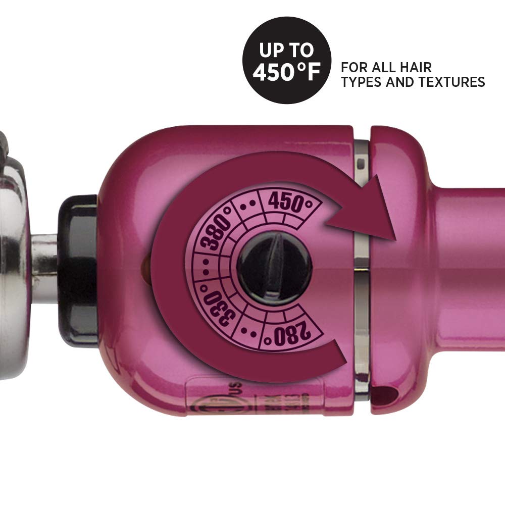 Professional Pink Titanium Curling Iron 1 Inch - Hot Tools Salon-Grade Hair Wand for Long Lasting Curls & Waves - Perfect for Home Styling, Weddings & Special Occasions