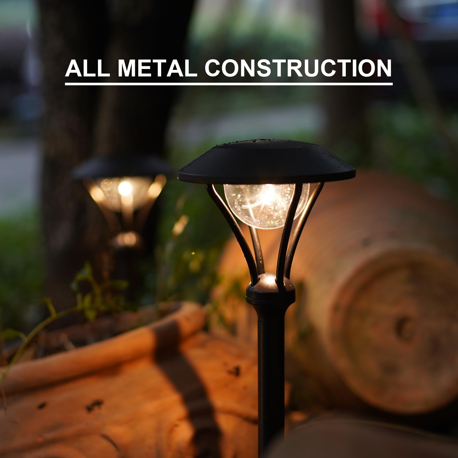 GOODSMANN 1W LED Low Voltage Path Lights - 60 Lumens Waterproof Outdoor Landscape Lighting with Metal Stake (4 Pack) - Perfect for Garden, Yard, Patio, Walkway & Driveway Lighting
