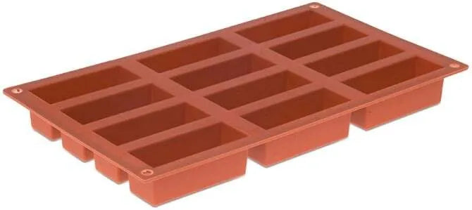 Non-Stick Orange Silicone Mini Cake Pan Set of 12 - Perfect for Baking Cupcakes, Muffins, and Bite-Sized Desserts at Home
