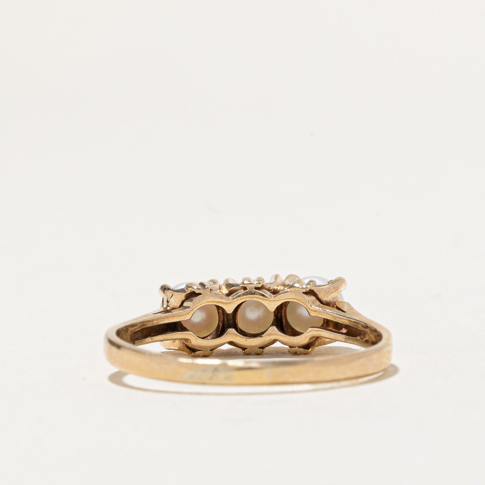 Three Stone Pearl Ring - Size 9 | Elegant Pearl Jewelry for Women, Perfect for Weddings, Anniversaries & Special Occasions