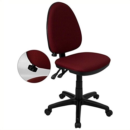 UrbanPro Mid-Back Ergonomic Office Chair with Lumbar Support - Burgundy Mesh Computer Desk Chair for Home & Office Workspace