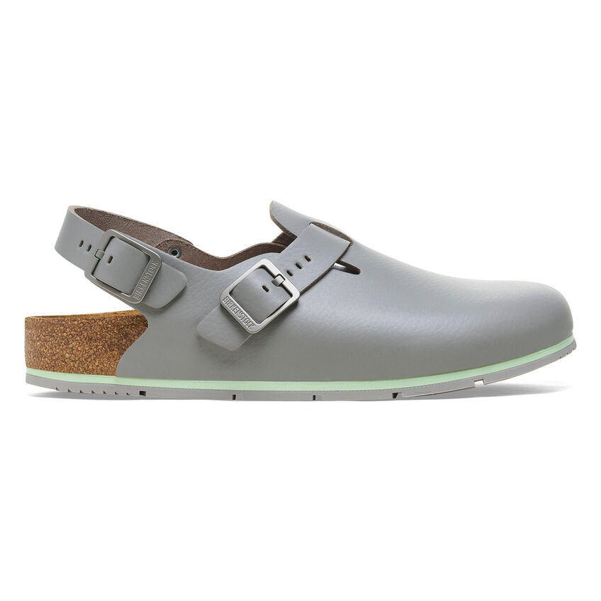 Birkenstock Tokio Pro Leather Super Grip Shoes in Gun Metal - Non-Slip Work Shoes for Nurses, Chefs & Professionals