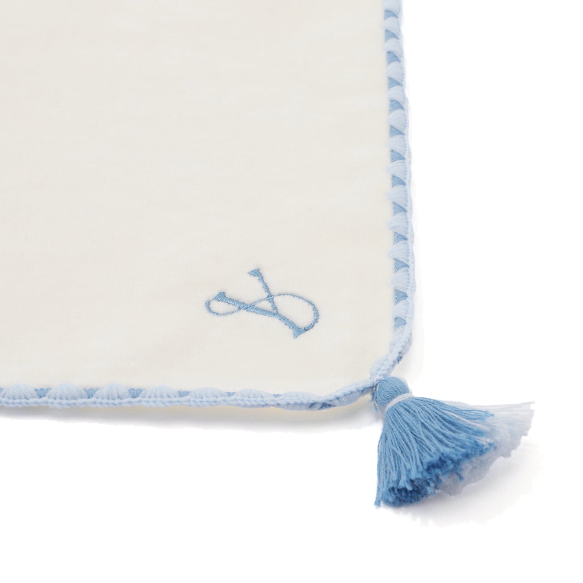 Initial Mini Handkerchief Towel - Soft Absorbent Cotton Face & Hand Towel in Y Blue - Perfect for Gym, Travel, and Everyday Use
