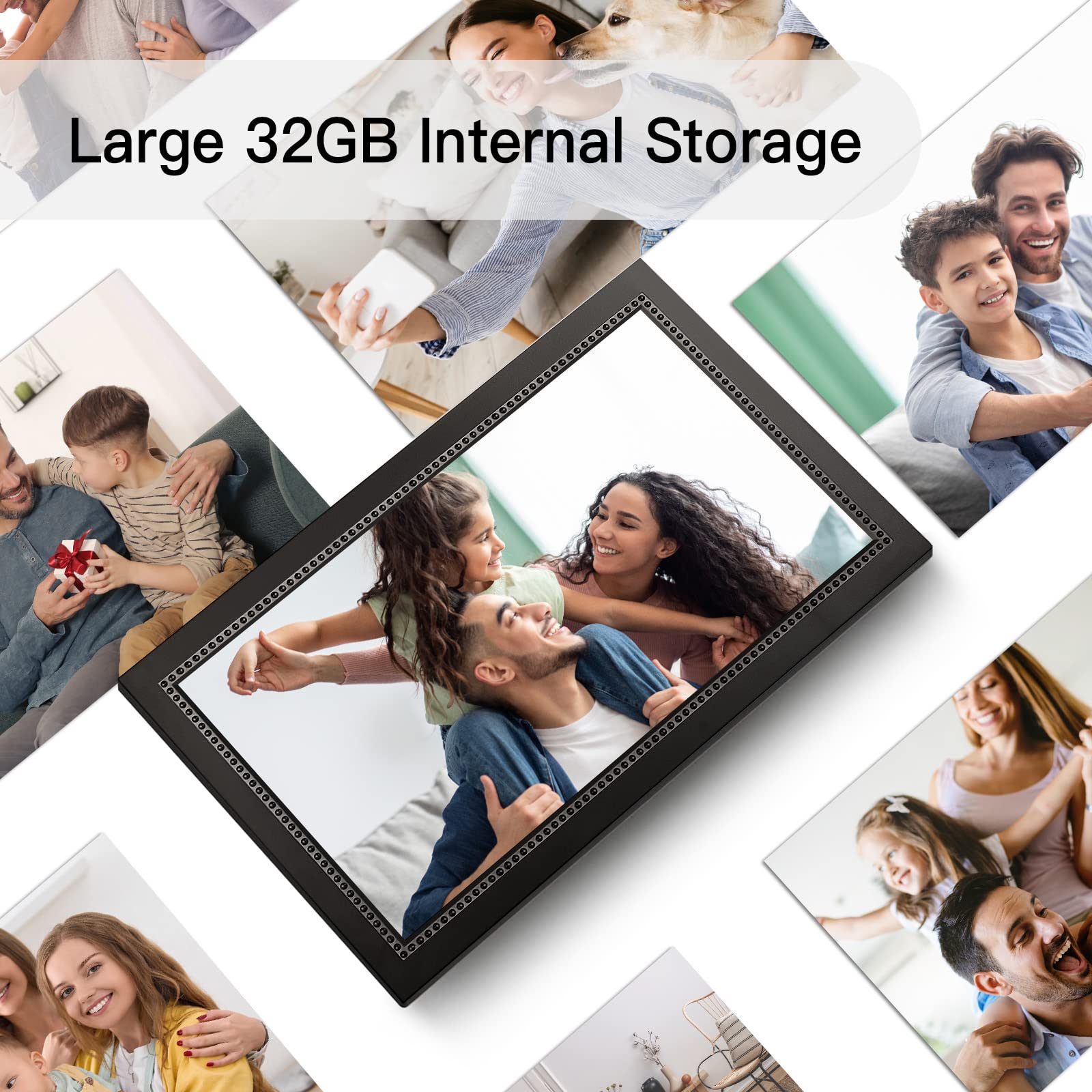 Anna Bella 15.6 Inch Digital Photo Frame - Full HD Touchscreen Smart Cloud Picture Frame with 32GB Storage, Wall Mountable Large Display for Home & Office Decor - Share Photos/Videos via AiMOR APP - Perfect for Family Memories, Digital Signage & Gift Giving