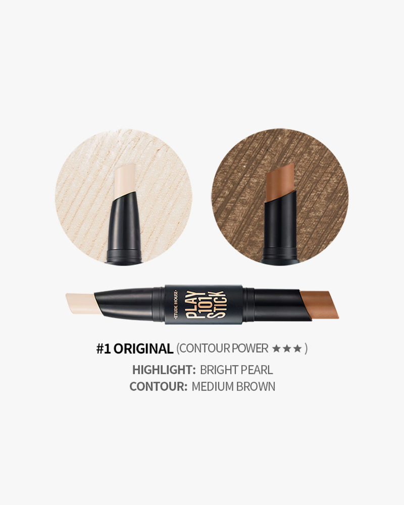 Etude Play 101 Stick Contour Duo - Dual-Ended Contouring & Highlighting Makeup Stick for Face Definition | Perfect for Everyday Makeup & On-The-Go Touch Ups