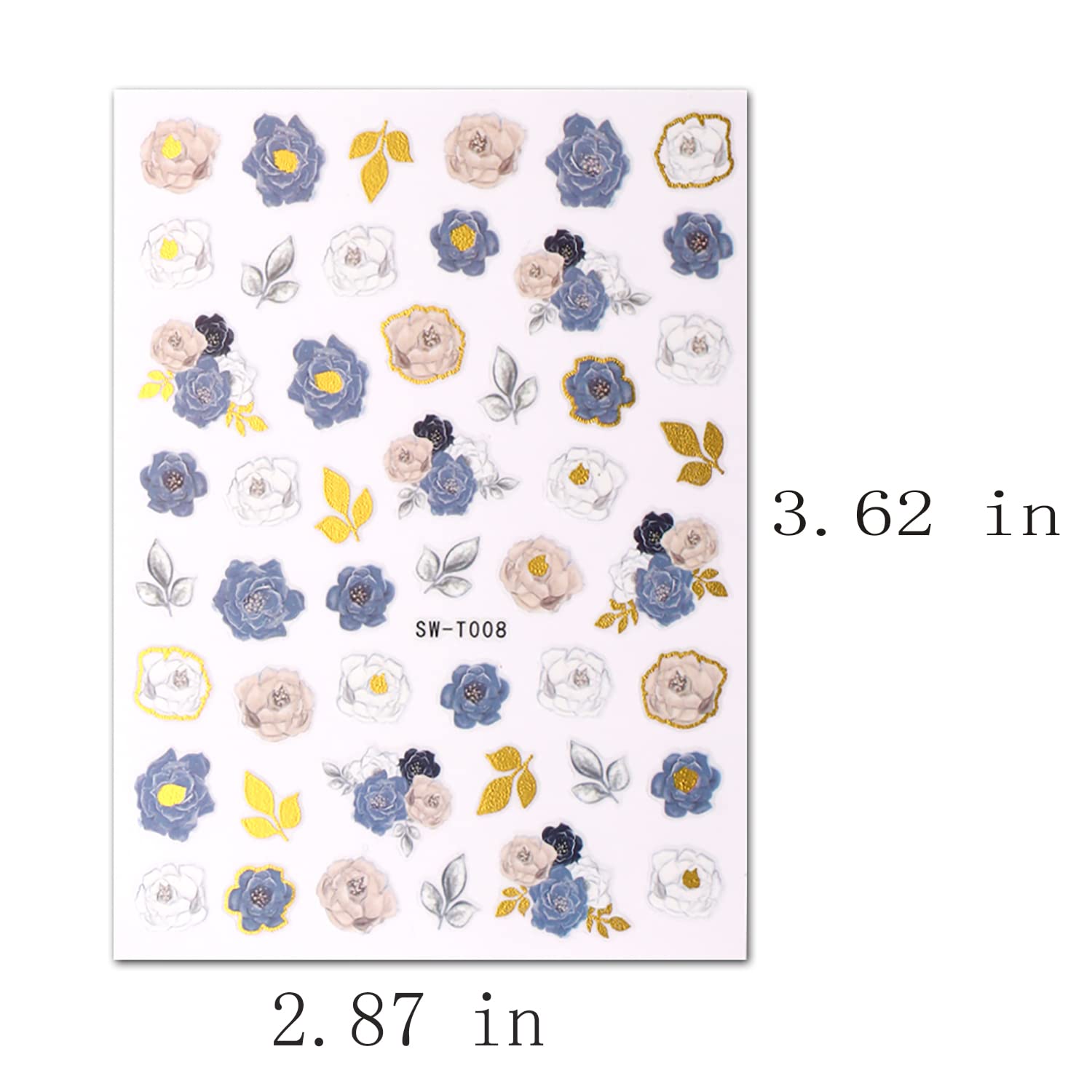Fall Flower & Feather Nail Art Stickers - 8 Sheets Self-Adhesive Nail Decals for Women & Girls - Perfect for Autumn Nail Designs, Halloween Decorations & Party Manicures