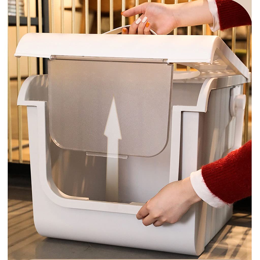 Large Enclosed Cat Litter Box with Scoop, Splash Guard & Odor Control - Upward Entry Design for Easy Cleaning | Perfect for Multi-Cat Homes & Small Apartments (Color B)