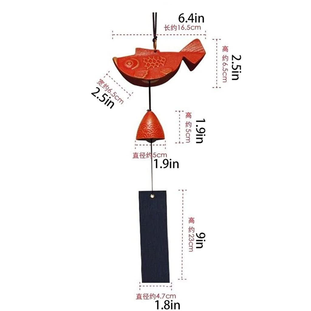 Premium Cast Iron Wind Chimes with Red Carp Design - Outdoor Decor, Housewarming Gift & Garden Ornament | Perfect for Patio, Porch, and Backyard Relaxation