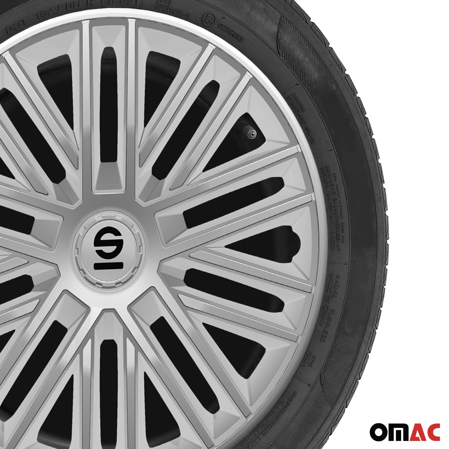 Sparco Bergamo 15-inch Silver Wheel Covers (Set of 4) - Premium Car Rim Protectors for Sedans & SUVs - Perfect for Road Trips & Daily Commutes