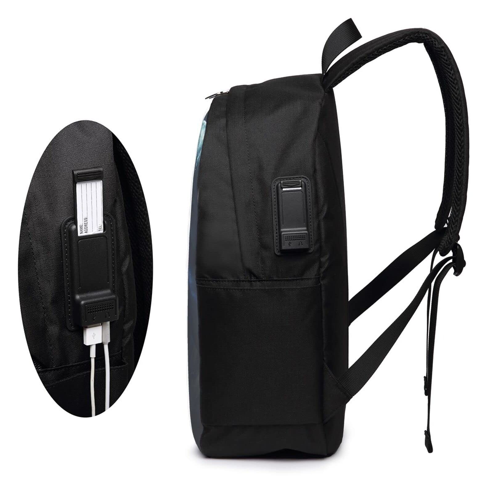 15.6 Inch Solar System Planets Laptop Backpack with USB Charging Port - Waterproof Travel Computer Bag for Work, College & School - Perfect Gift for Men & Women (Black) - Ideal for Commuting, Business Trips & Campus Life